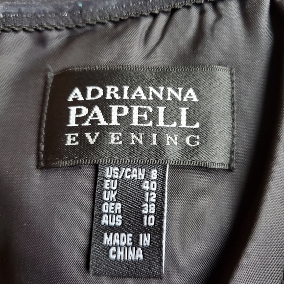 Adrianna Papell Black Sequin Lace Evening Cocktail Dress w/ corset on top. 8 US - Picture 7 of 7